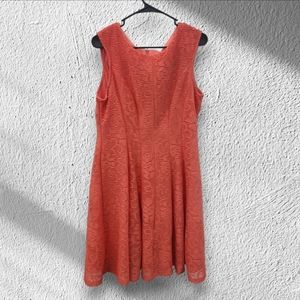 CB established 1962 coral knee-length sleevless dress size 14
